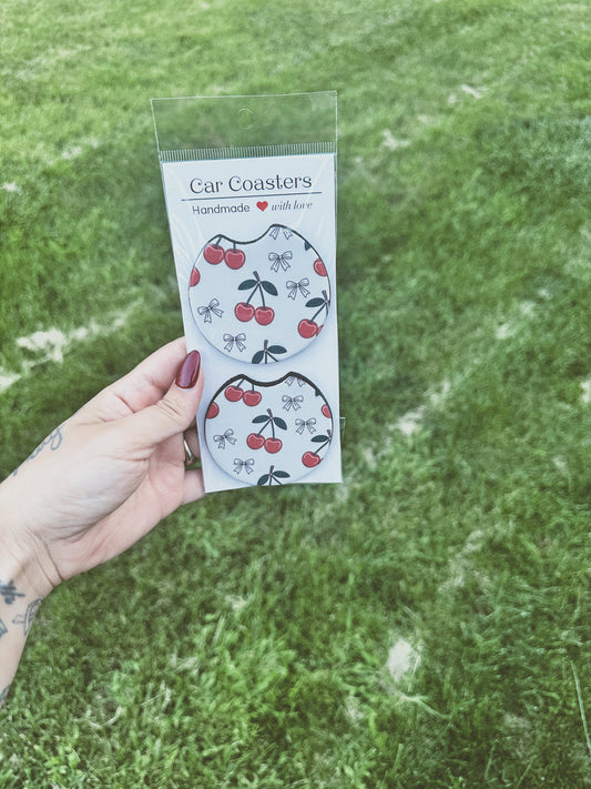 Cherry Sweet Car Coasters